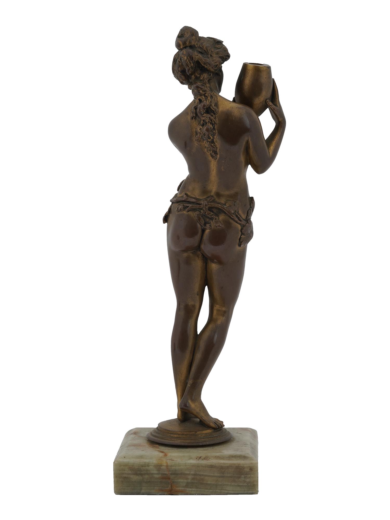 MID CENTURY BRONZE NAKED WATER NYMPH SCULPTURE PIC-5